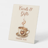 Rustic Coffee Birdal Douche Kaarten en geschenken Reclamebord Met Voetstuk (Voorkant)