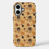 Rustic Coffee Love - Mok en hartpatroon Case-Mate iPhone Case (Achterkant)