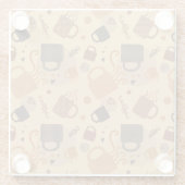 Rustic Coffee Love - Mok en hartpatroon Glazen Onderzetter (Achterkant)