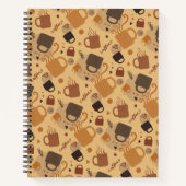 Rustic Coffee Love - Mok en hartpatroon Notitieboek (Voorkant)