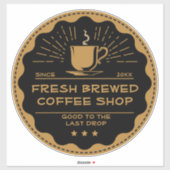 Rustic Coffee Shop Cup Business Front aanpassen Sticker (Vel)