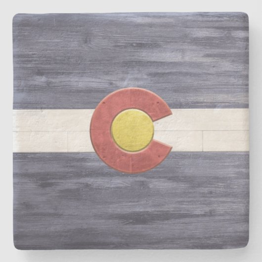 Rustic Colorado Flag Stenen Onderzetter (Voorkant)