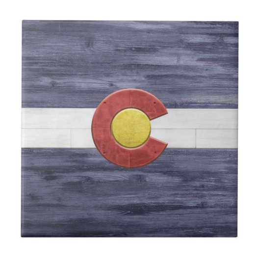 Rustic Colorado Flag Tegeltje (Voorkant)