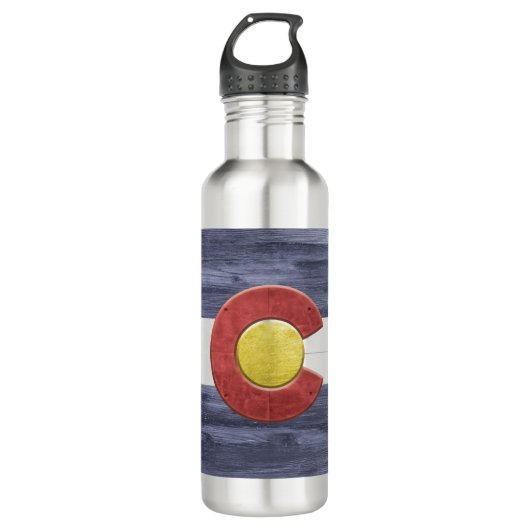Rustic Colorado Flag Waterfles (Voorkant)