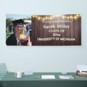 Rustic Congrats afstuderen 2023 met naam & foto Spandoek (Beurs)