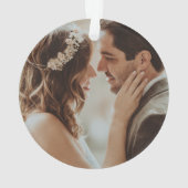 Rustic Conifer pine-kloon slaat de datumfoto op Ornament (achterkant)