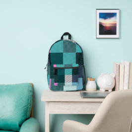 Rustic Contemporary Plaid Bedrukte Rugzak