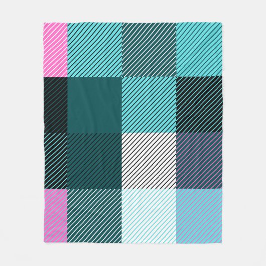 Rustic Contemporary Plaid Fleece Deken (Voorkant)