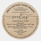 Rustic Cookies Étiquette Cottage droit Étiquette (Devant)