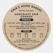 Rustic Cookies Étiquette Cottage droit étiquette (Devant)
