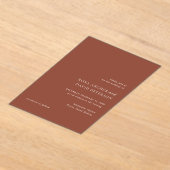 Rustic Copper Editorial Modern Wedding Acryl Uitnodigingen (Laagn)