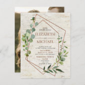 Rustic Copper Geometric Eucalyptus Briefkaart Foto (Voorkant / Achterkant)