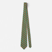 Rustic Copper Red Turquoise Blue Pattern Stropdas (Voorkant)