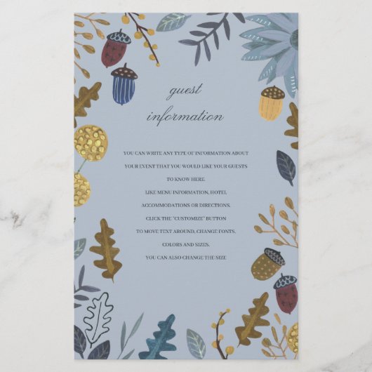 Rustic cordon feuille mariage de automne Informati (Devant)