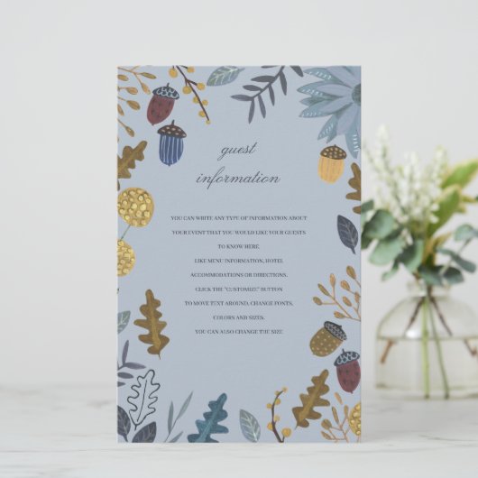 Rustic cordon feuille mariage de automne Informati (Debout devant)