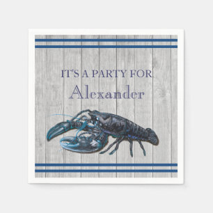 Rustic Costal Nautical Navy Blue Gray wood Napkins Servet