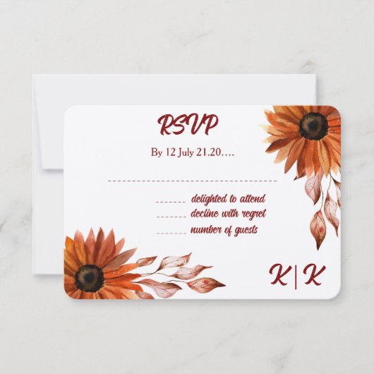 Rustic & Cosy Autumn Wedding Response Kaart (Voorkant)