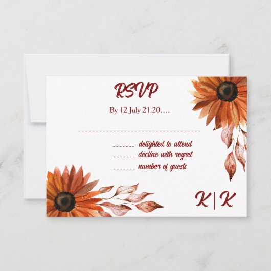 Rustic & Cosy Autumn Wedding Response Kaart (Voorkant)