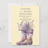 Rustic Cottage Paarse Lavender Wedding Kaart (Voorkant)