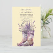 Rustic Cottage Paarse Lavender Wedding Kaart (Staand voorkant)