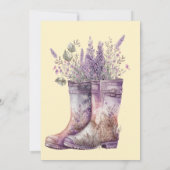 Rustic Cottage Paarse Lavender Wedding Kaart (Achterkant)