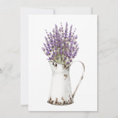 Rustic Cotton Lavender Wedding Kaart (Achterkant)