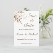 Rustic Cotton Pampas Enregistrer la carte Date (Debout devant)