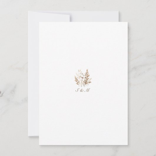 Rustic Cotton Pampas Enregistrer la carte Date (Dos)