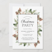 Rustic Cotton Winter Greenery Kerstfeest Kaart (Voorkant)