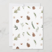 Rustic Cotton Winter Greenery Kerstfeest Kaart (Achterkant)