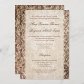 Rustic Country Antler + Lace Wedding Invitations (Devant / Derrière)