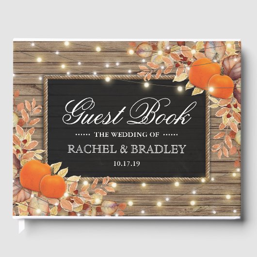 Rustic Country Autumn Fall Wedding Gastenboek (Voorkant)