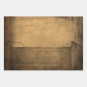 Rustic Country Barn Brown Sepia textuur Inpakpapier Vel (Voorkant 2)