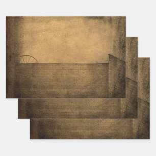 Rustic Country Barn Brown Sepia  textuur Inpakpapier Vel