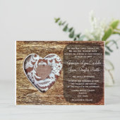 Rustic Country Barn Dentelle de bois Invitation au (Debout devant)