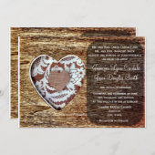 Rustic Country Barn Dentelle de bois Invitation au (Devant / Derrière)