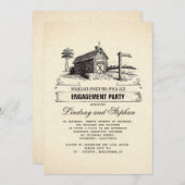 Rustic Country Barn Engagement Invitations de la p (Devant / Derrière)