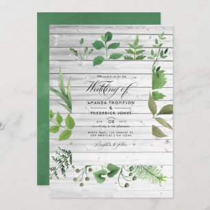 Rustic Country Barn Greenery Wedding Foto Kaart