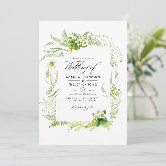 Rustic Country Barn Greenery Wedding Photo Invitat Kaart (Staand voorkant)