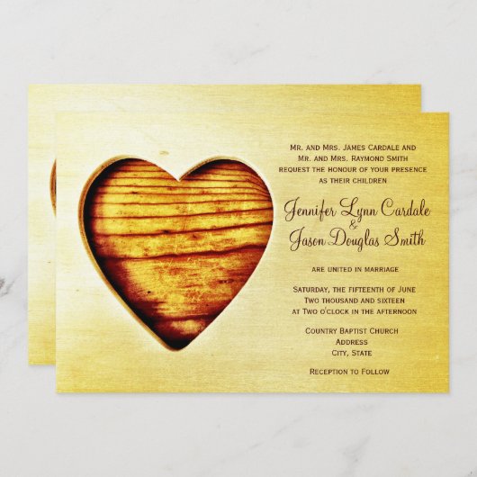 Rustic Country Barn Invitations au mariage de coeu (Devant / Derrière)