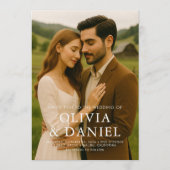 Rustic Country Barn Photo Wedding Kaart (Voorkant)