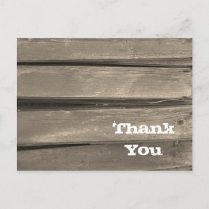Rustic Country Barn Wood Dank je Briefkaart