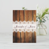Rustic Country Barn Wood Wedding Invitations Kaart (Staand voorkant)
