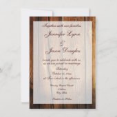 Rustic Country Barn Wood Wedding Invitations Kaart (Achterkant)