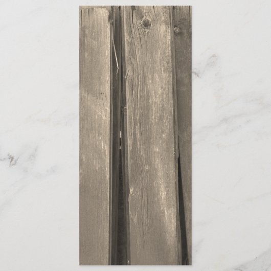 Rustic Country Barn Wood Wedding Programme Programma (Achterkant)