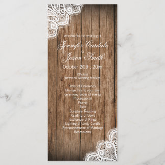 Rustic Country Barn Wood Wedding Programs Programma
