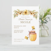 Rustic Country Bee Honey Bridal Showée Invitation (Debout devant)