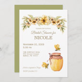 Rustic Country Bee Honey Bridal Showée Invitation (Devant / Derrière)