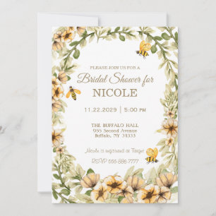 Rustic Country Bees Invitation de la douche nuptia