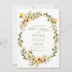 Rustic Country Bees Invitation de la douche nuptia